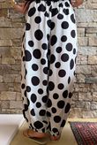 Basso Big Dot Balloon Cuff Pant White & Black